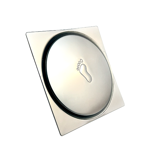 Ralo Inteligente Click Quadrado 10x10 Cm Inox P/ Banheiro