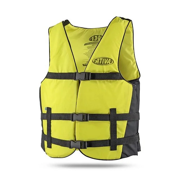 COLETE SALVA VIDAS AMARELO 70KGS ATIVA NAUTICA
