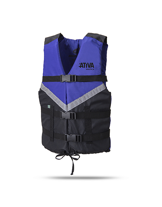 COLETE SALVA VIDAS AZUL 150KGS ATIVA NAUTICA