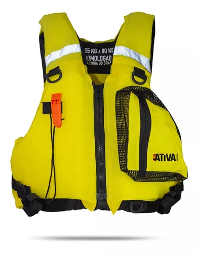 COLETE SALVA VIDAS CAIQUE RESGATE COM ISCA AMARELO ATIVA NAUTICA