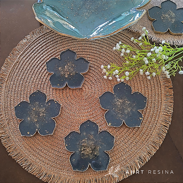 Porta-copos flor (conjunto de 4 unidades)