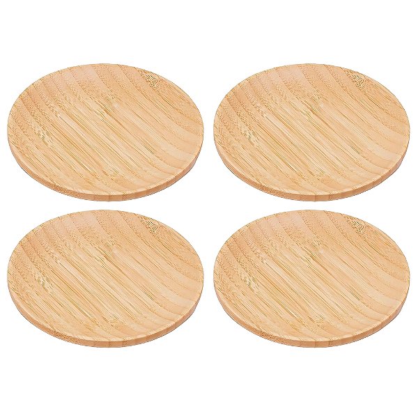 Conjunto 4 Prato Ecokitchen 18cm Bambu Ecológico E Antibacteriano Mimo