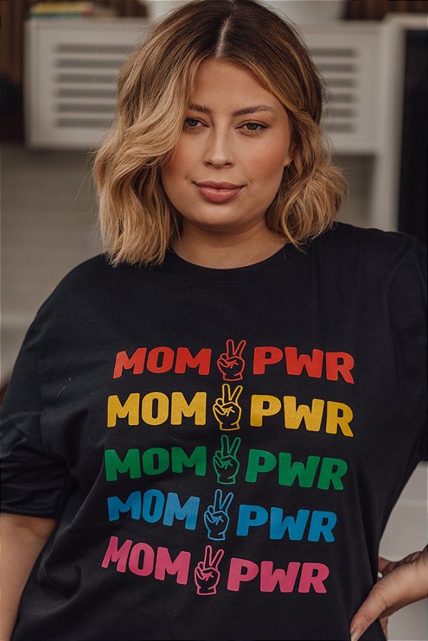 Camiseta MOM PWR Colors Preta