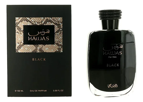 Perfume Árabe Hawas Black 100ml Rasasi Eau de Parfum