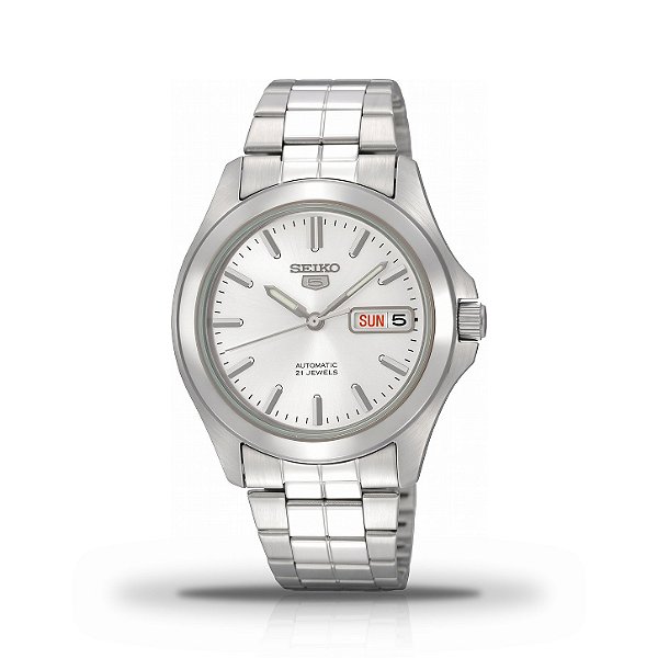 Relógio Masculino Seiko 5 Automático Mostrador Prateado SNKK87K1