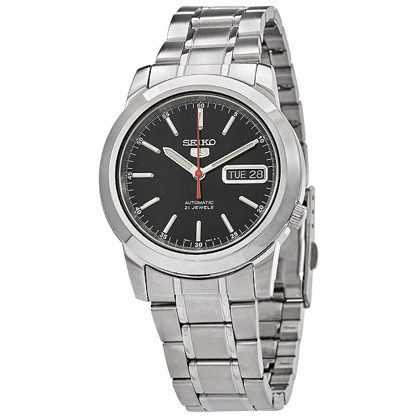 Relógio Masculino Seiko 5 Automático Mostrador Preto - SNKE53K1