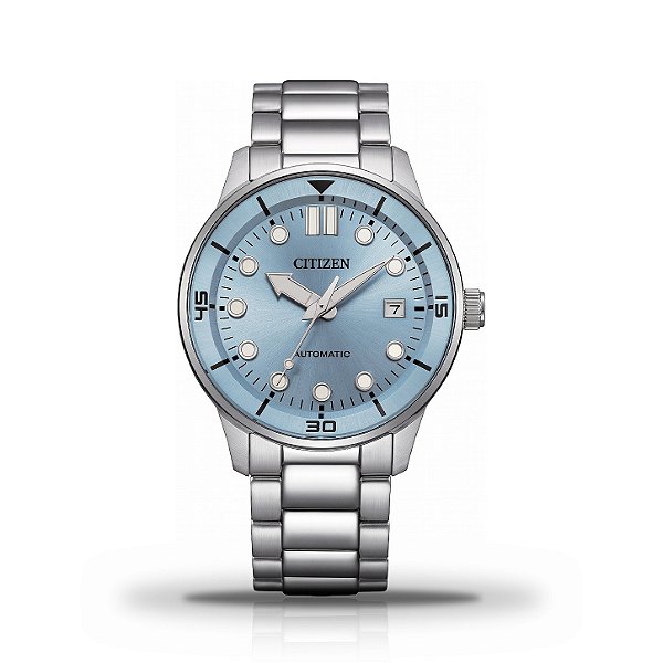 Relógio Masculino Citizen Mechanical Automático Mostrador Azul Claro NJ0191-83L