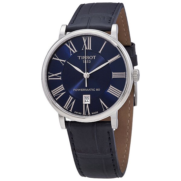 Relógio Masculino Tissot Carson Premium Powermatic 80 Mostrador Azul