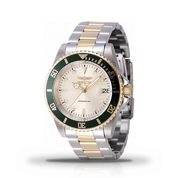 Relógio Masculino Invicta Pro Diver Date 40mm Automático Mostrador Champagne 47395