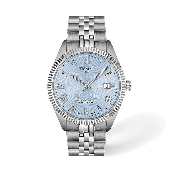 Relógio Masculino Tissot Ballade Powermatic 80 COSC Automático Mostrador Azul-Gelo T156.408.11.353.00