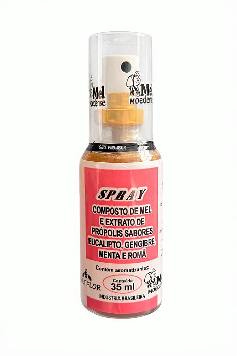 Spray Mel com Extrato de Própolis, Eucalipto, Gengibre, Menta E Romã 35ml