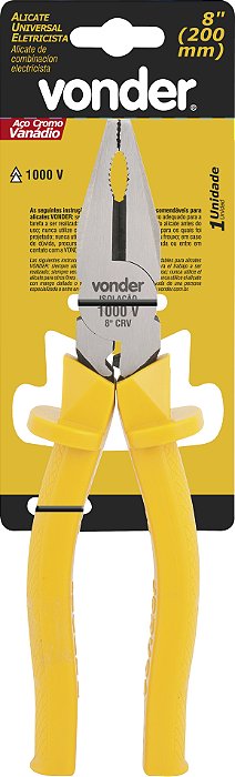 Alicate Amarelo Universal Isolado 1000v 8 Polegadas Vonder