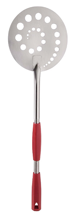 Pá Cerutti Inox de girar pizza 730 perfurada cabo deslizante vermelho