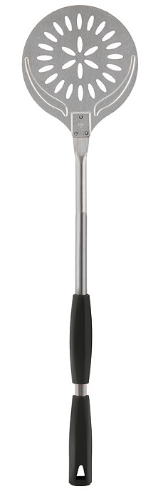 Pá Cerutti Inox de girar pizza 742 perfurada reforçada cabo deslizante cinza