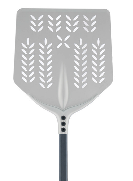 Pá Cerutti Inox TULIP 60° quadrada perfurada cabo cinza