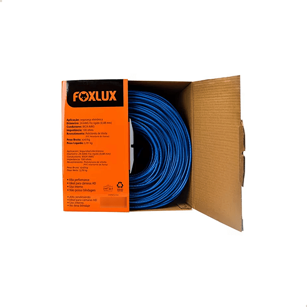 FOXLUX CABO LAN  REDE CAT5 AZUL   66.67   305MT