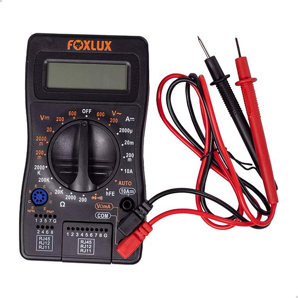 Multímetro Digital Hfe Com Testador RJ45 - 30.03 Foxlux