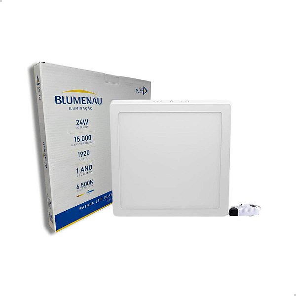 Plafon Abs Sobrepor 24w Quadrado Branco 6500k 30x30 Blumenau - 110V/220V - Branco