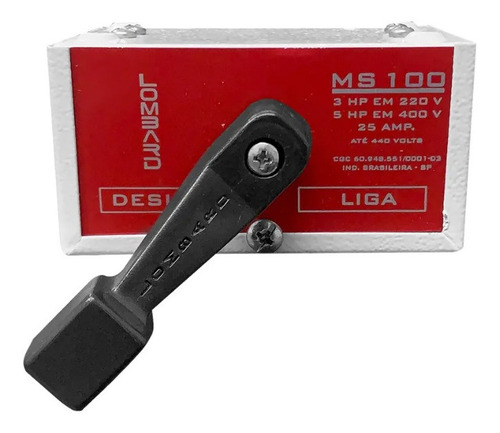 LOMBARD CHAVE ALAVANCA L/D MONOFASICA (MS100) 25A (3 HP)  63