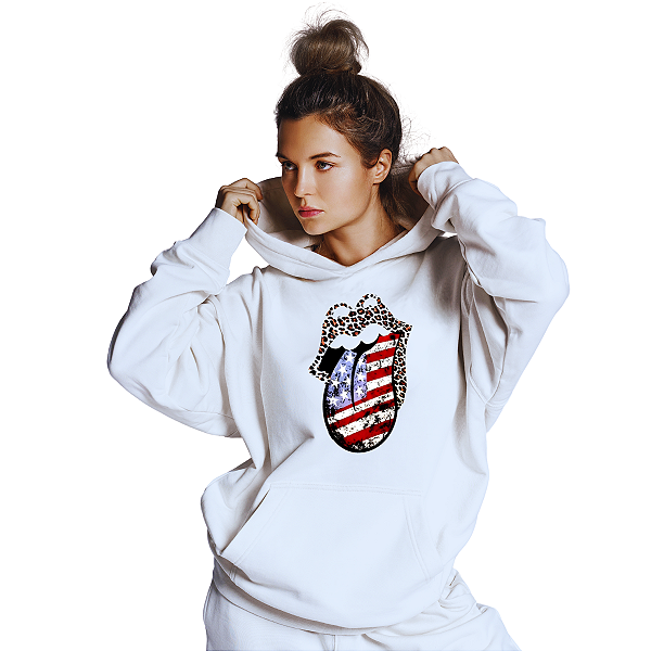 Moletom Canguru Branco com estampa exclusiva