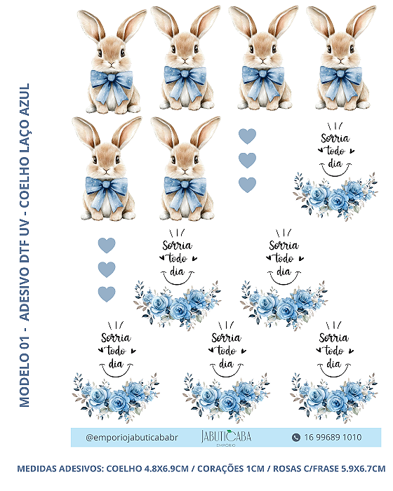 Adesivo DTF UV folha A4 - Coleção Páscoa