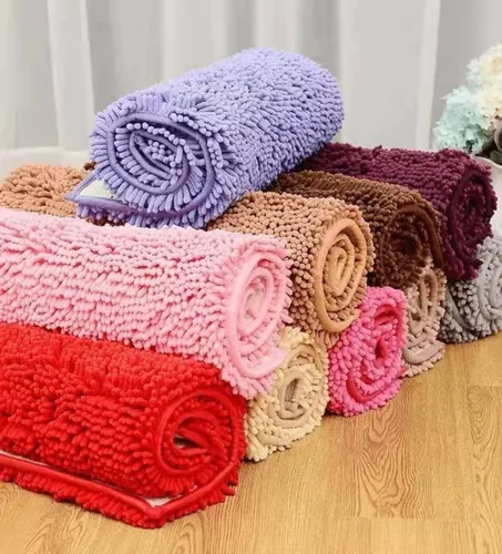 Kit 2 Tapete Macarrão 40x60 Antiderrapante Porta De Banheiro Desenho Do Tecido Caramelo