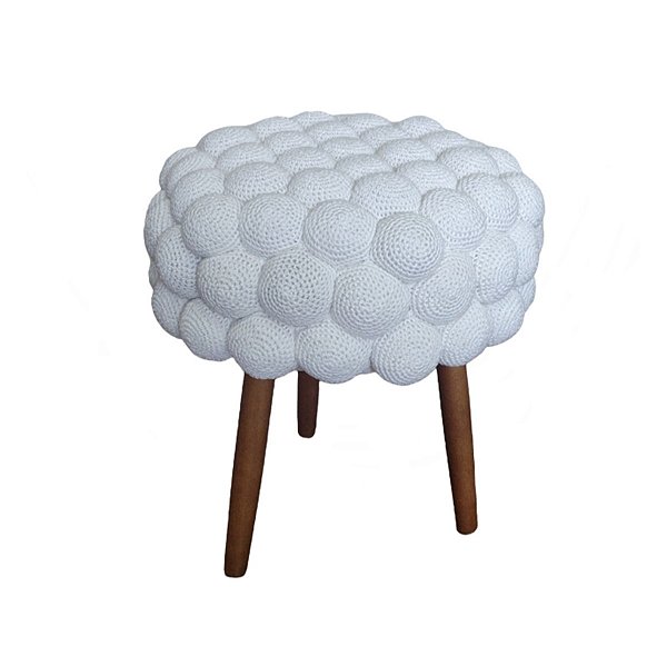 Pufe Bolhas de Crochê