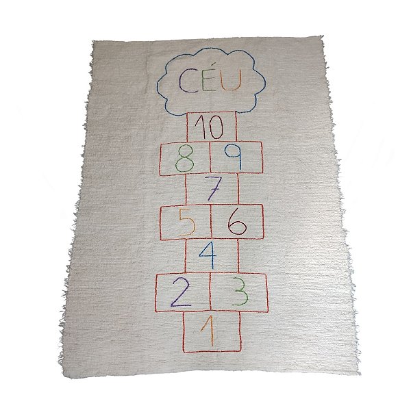 Tapete Infantil Amarelinha Bordado à Mão 1,5x2,0m