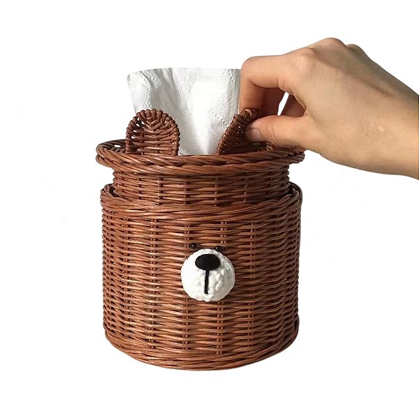 Porta Lenços Urso Rattan