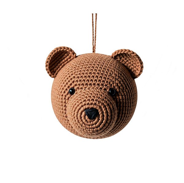 Urso Pardo de Parede em Crochê