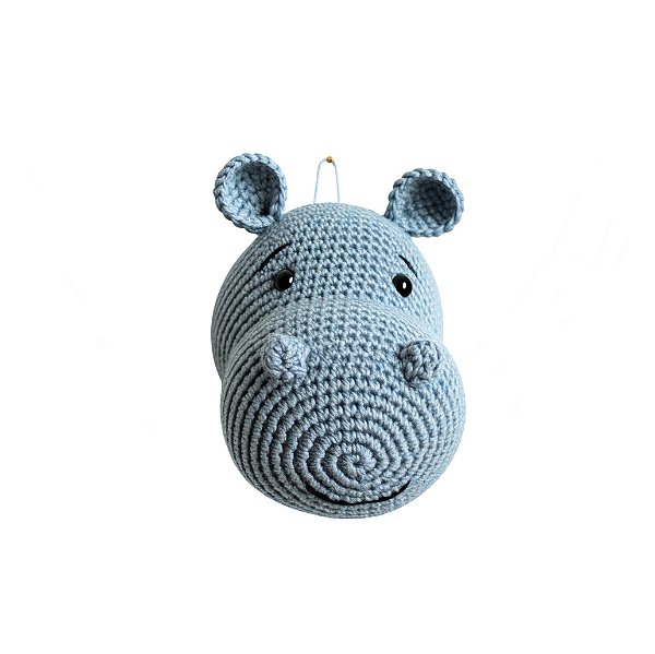 Hipopótamo de Parede em Crochê - Quartos e Festas