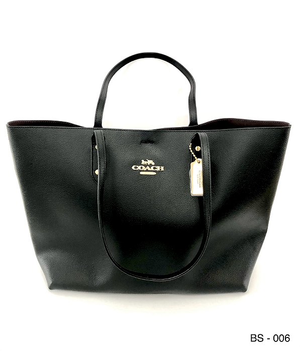 Bolsa Coach Town Tote Couro Preta