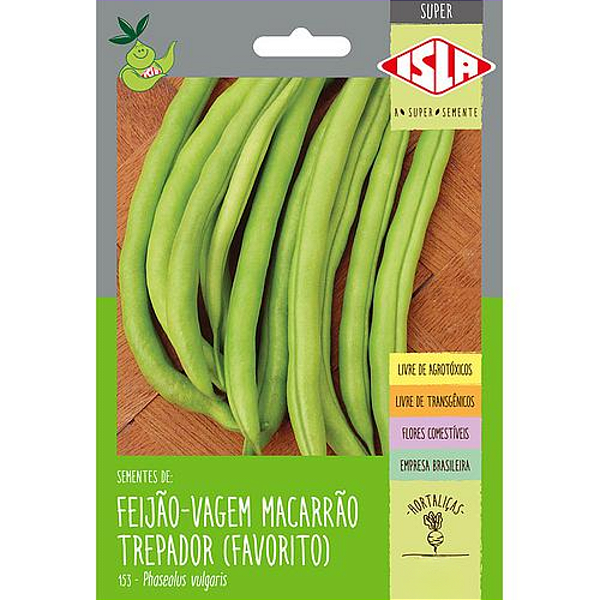 Semente Feijao Vagem Macarrao Trepador 6g - Isla