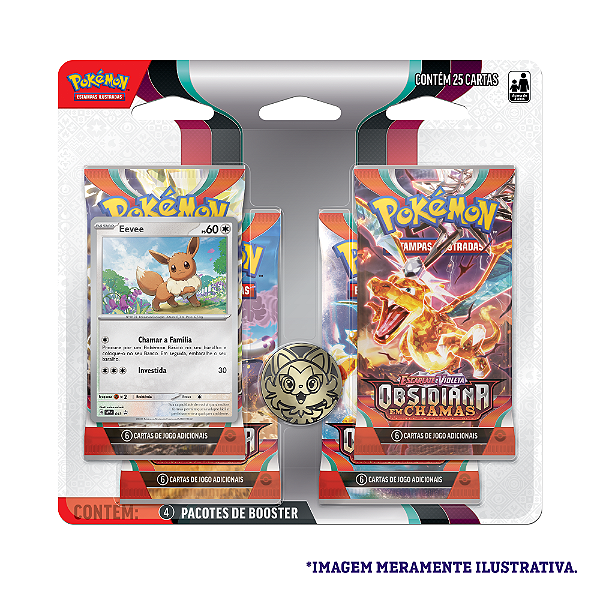 Blister Quadruplo Pokémon TCG Obsidiana Em Chamas - Eevee/Houndstone
