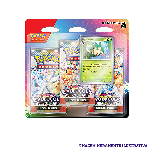 Blister Triplo Pokémon TCG Evoluções Prismáticas - Leafeon