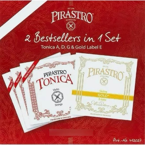 Jogo Cordas Violino Pirastro Tonica Gold Label Mi Wondertone