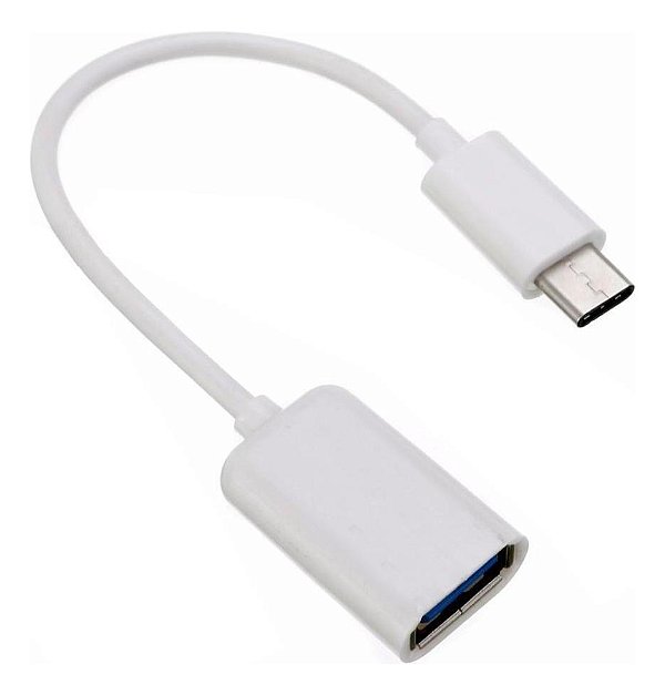 Cabo Adaptador Otg Tipo C Usb Cor Branco 15 Cm
