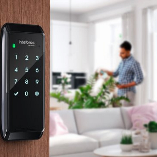 Fechadura Digital de Sobrepor Touch Screen FD 1000 Preta Intelbras