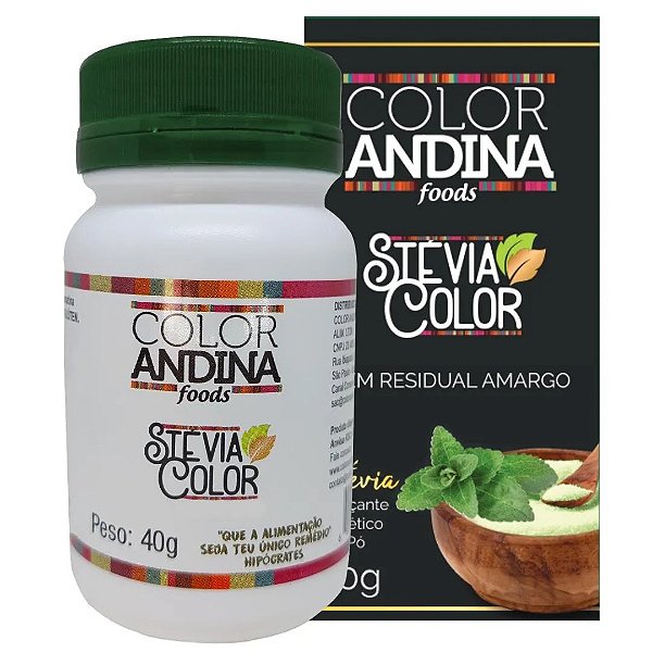 Adoçante Stévia em pó 40g – 100% natural – COLOR ANDINA