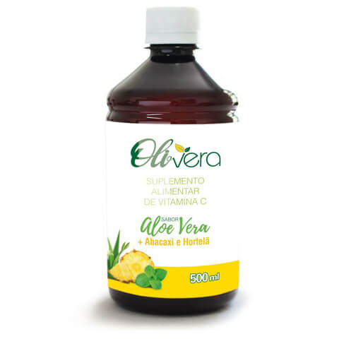 Olivera - Aloe Vera - Suco de Babosa - 500ml - Sabor Abacaxi e Hortelã - Olivos
