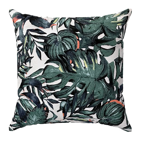Capa De Almofada Folhas Tropical Verde Jacquard