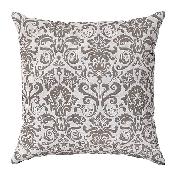 Capa De Almofada Medalhão Cru Bege Jacquard Linho