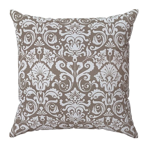 Capa De Almofada Medalhão Bege Cru Jacquard Linho
