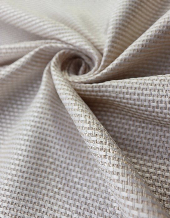 Tecido Jacquard Rattan Texturizado Cru Natural