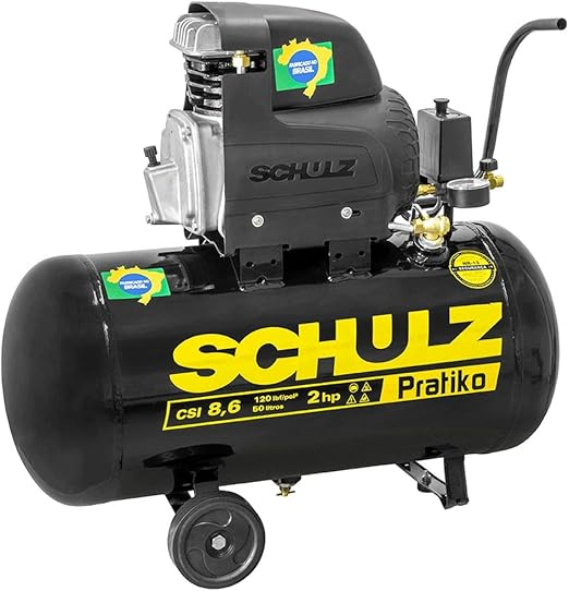 Compressor Schulz de Ar de Pistão 2,0 HP 127V 50 Litros 8,6 Pés Pratiko