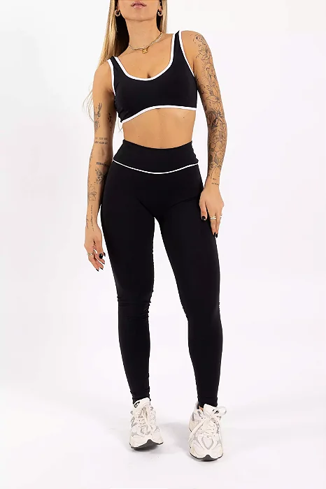 Legging Classic Reto Preto e Branco