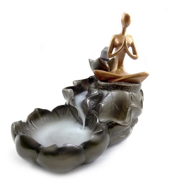 Porta Incensos Cascata de Fumaça com Yoga (13cm)
