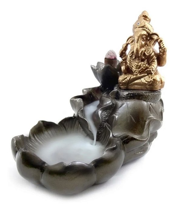 Porta Incensos Cascata de Fumaça com Ganesha (13cm)