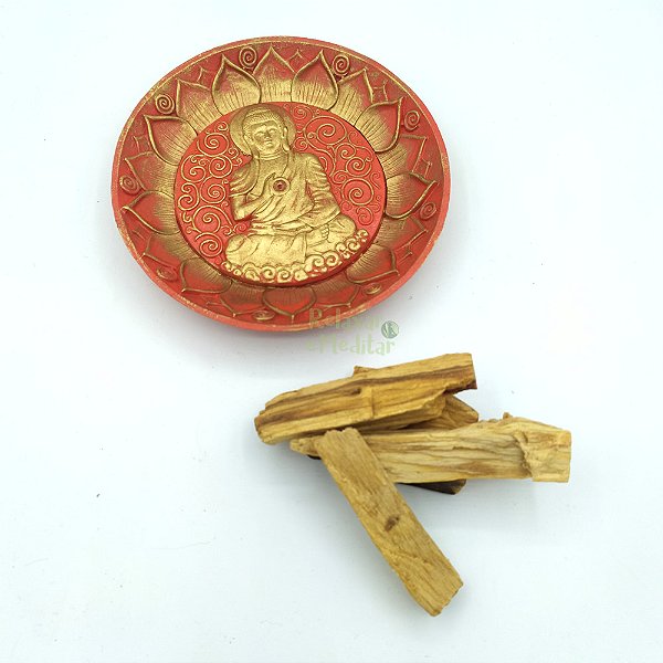 Porta Incensos Buda com Base para Palo Santo (15cm)