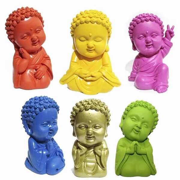 Kit com 6 Estátuas Buda Baby Boas Energias (9cm)